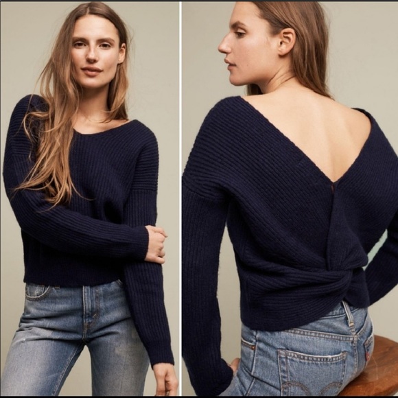 Anthropologie Sweaters - Anthropologie twist back knot chunky sweater Small